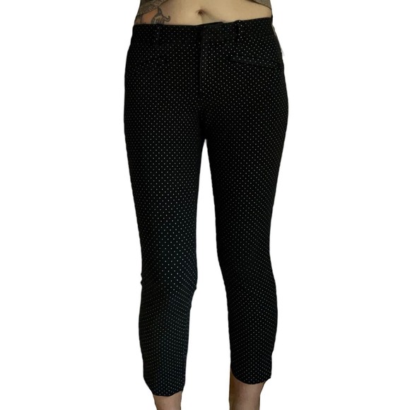 Gap Womens 6 Black Polka Dot Signature Skinny Ankle Pant Stretch Mid Rise Comfy - Picture 4 of 12